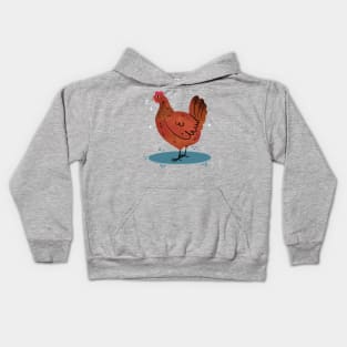 Hen Painting Hand Drawn Kids Hoodie